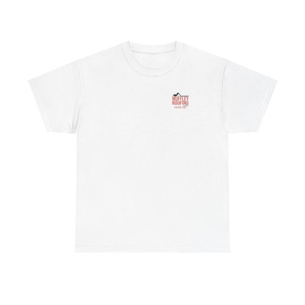 Muffley Roofing - White with Red - Unisex Heavy Cotton Tee