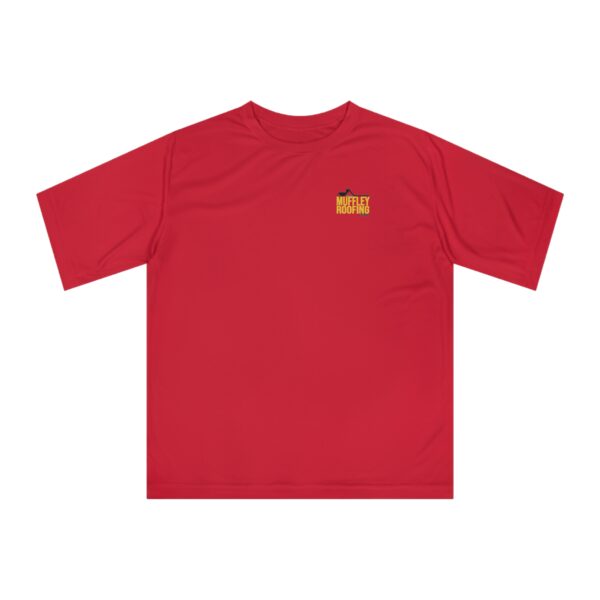 Muffle Roofing -Unisex Performance T-shirt - Red with Yellow